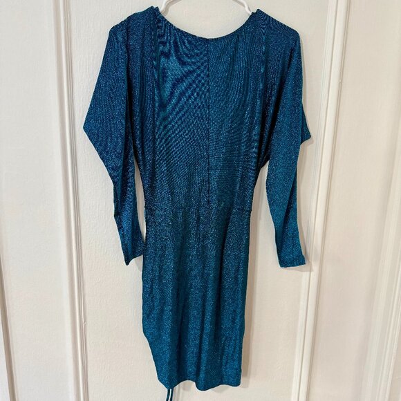 Superdown blue sparkly dress with tie, XS - Picture 4 of 5